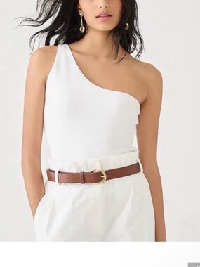 J. Crew White One-Shoulder Tank